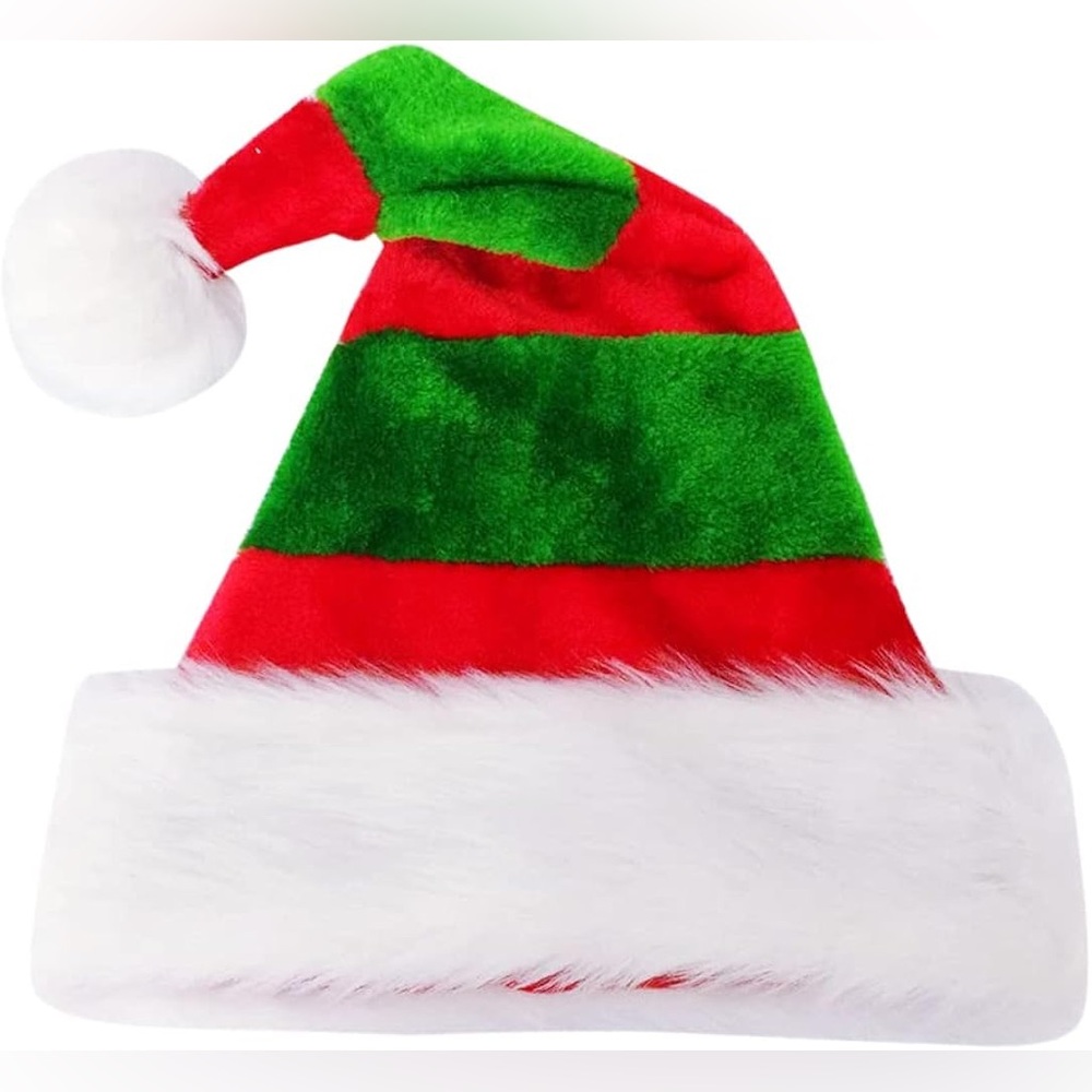 Red and Green Striped Santa Hat Christmas Elf Hats for Christmas